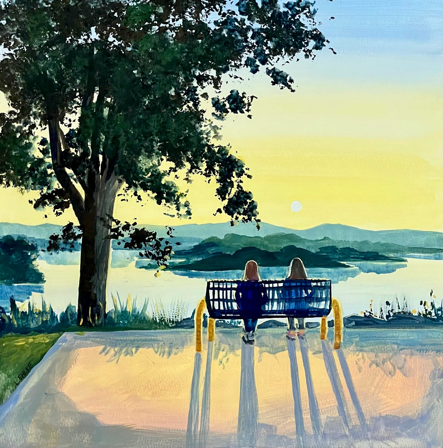 Sunset Friends - Gouache Print