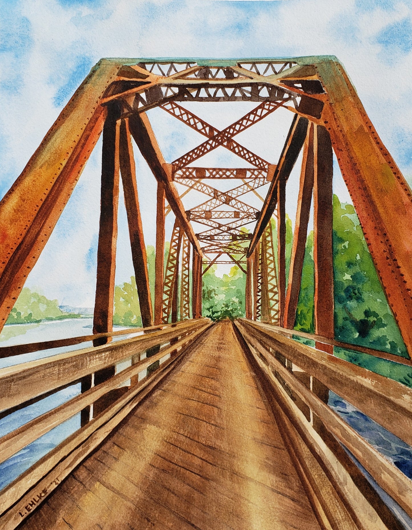 Lytle's Bridge - Watercolor Print