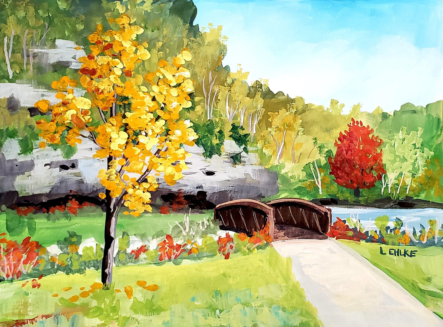 Fall in a Park - 11" X 14" Print