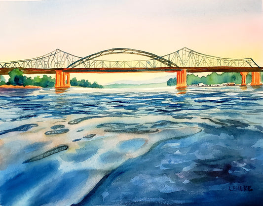 Mississippi River Bridge - 11" X 14" Print