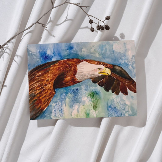 Colorful Eagle - Watercolor Original - 9x12