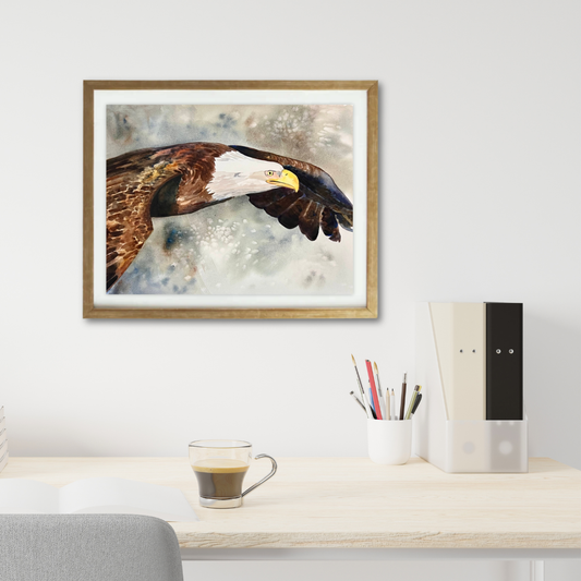 Gray Eagle - Watercolor Original - 11x14