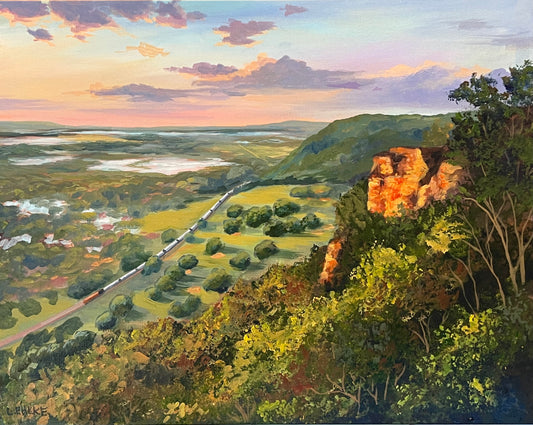 Sunset Over the Bluff 22x28