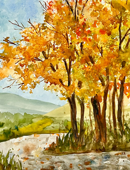 Autumn by the River - 11" X 14" Print