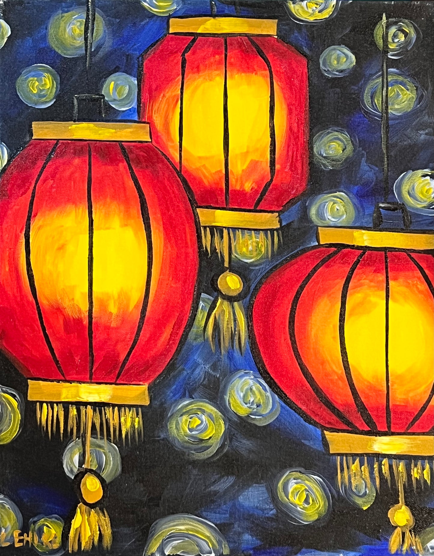 Lanterns on Canvas 16" X 20"