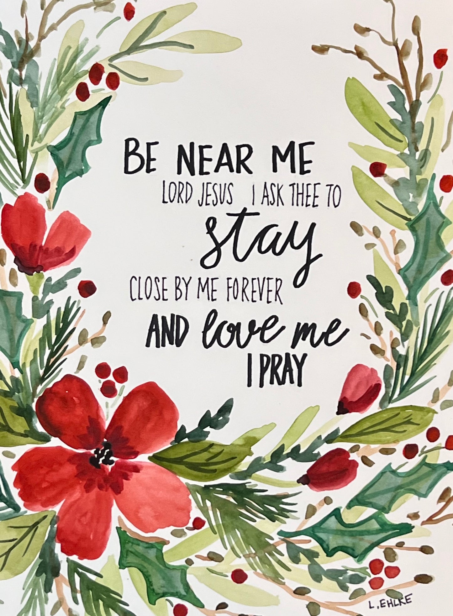 Bed Time Prayer on Paper 9" X 12"