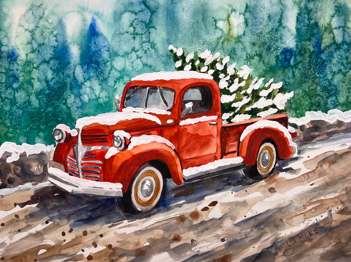 Christmas Truck - 11" X 14" Print