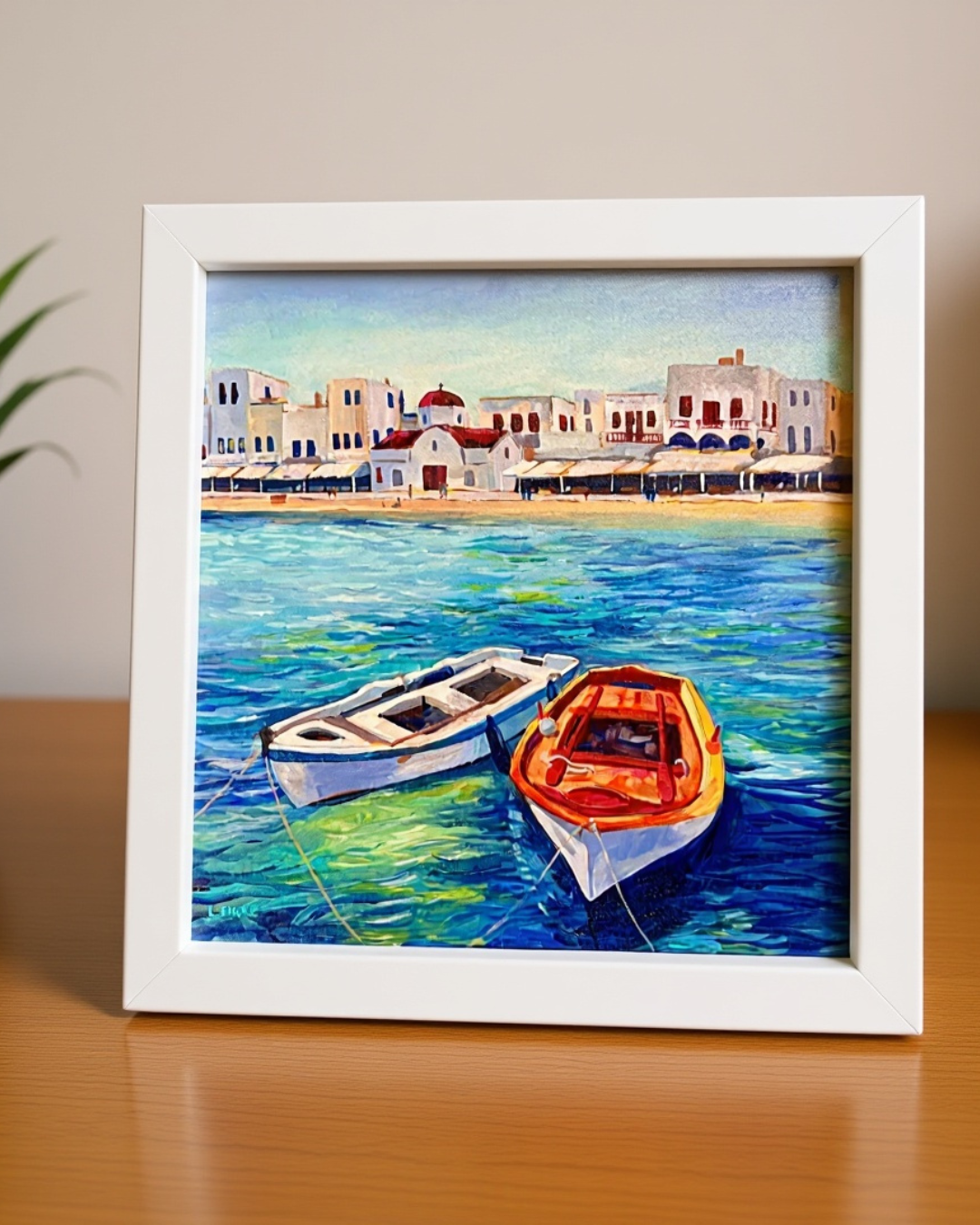 Mykonos Boats Print 12x12