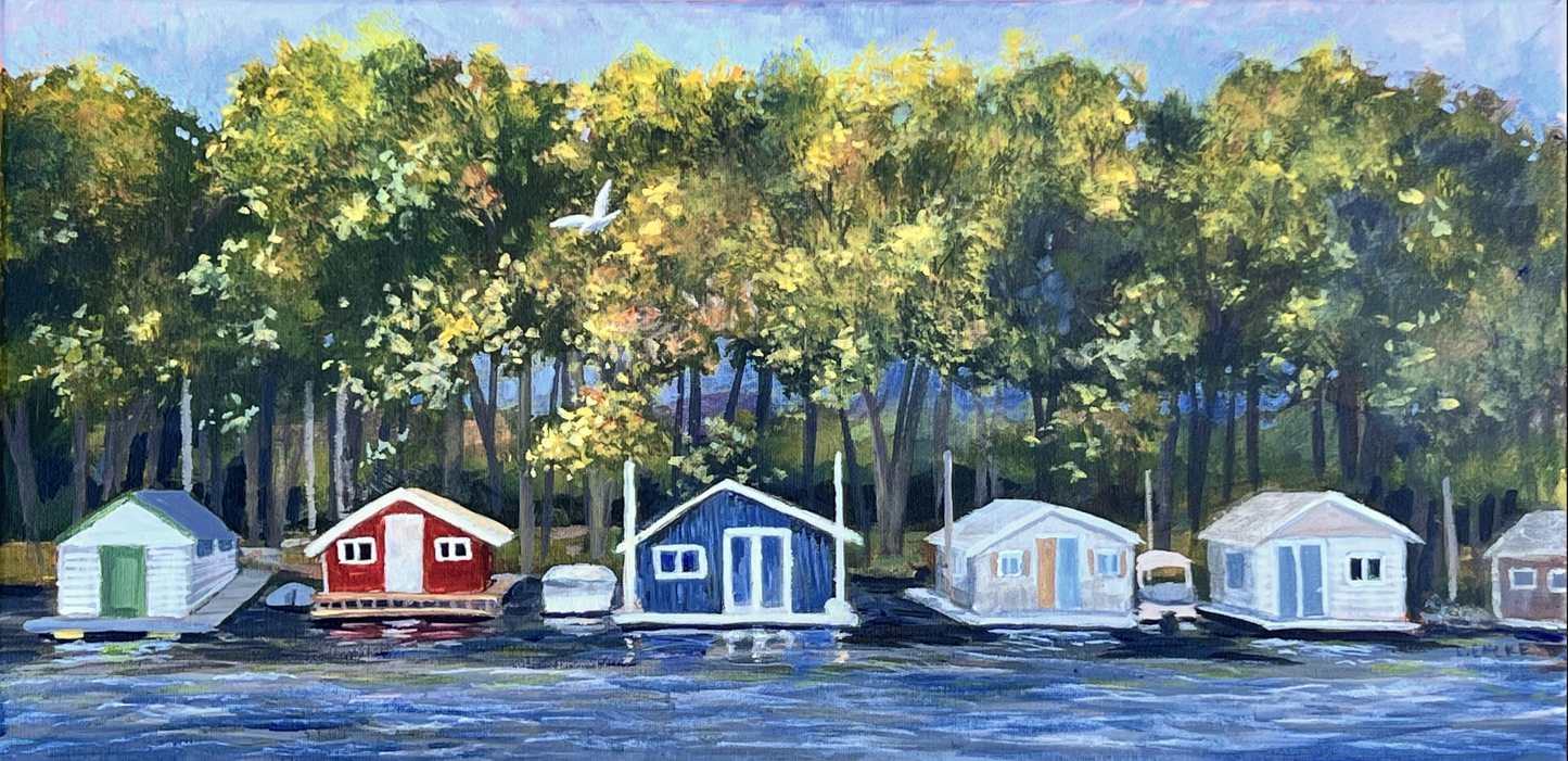Boat Houses Acrylic - Acrylic Print