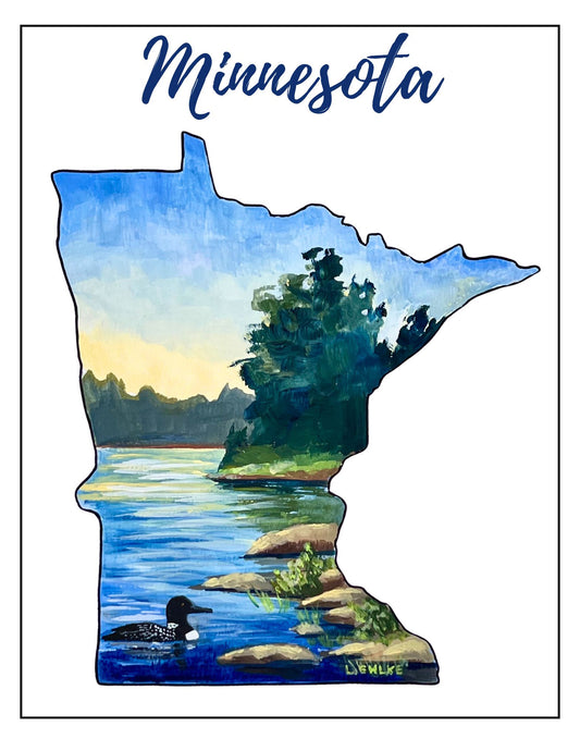 Minnesota State Painting Print 11x14