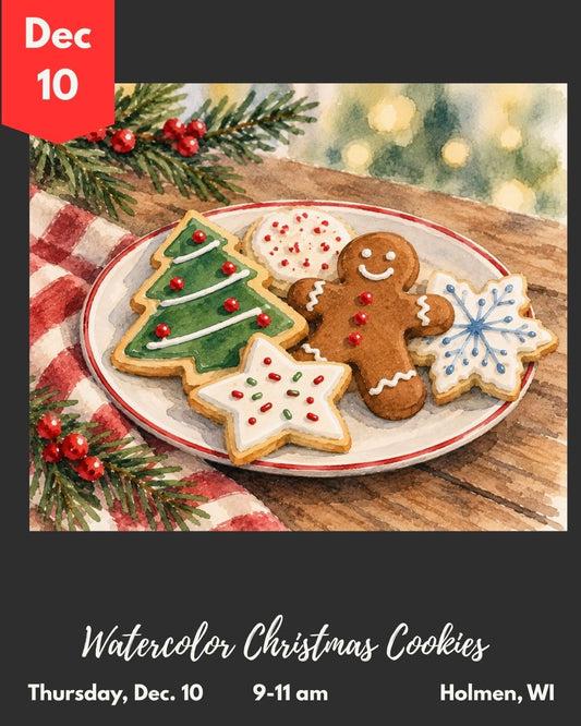 Watercolor Christmas Cookie Painting Class