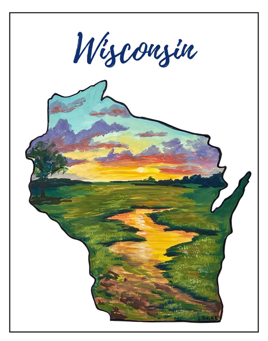 Wisconsin State Painting Print 11x14