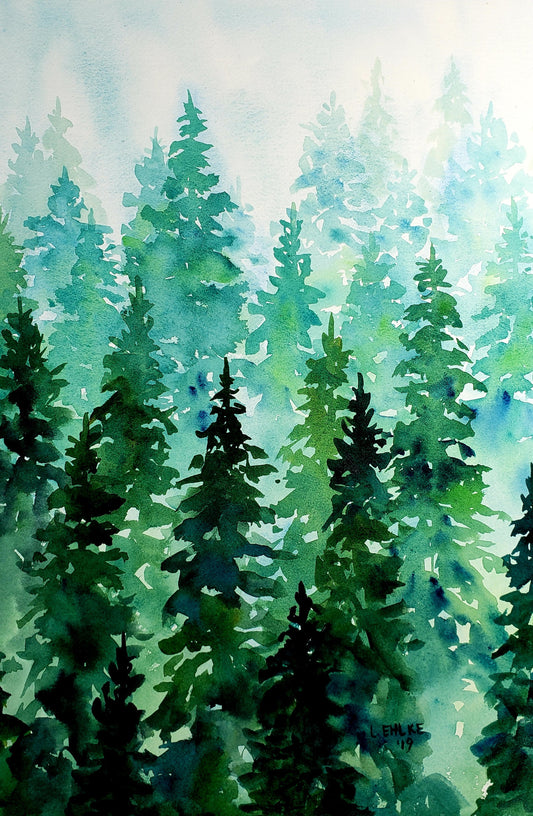 Pine Trees - 11" X 14" Print