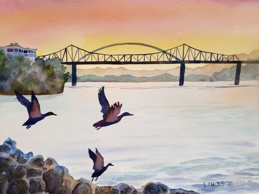 Mississippi River Bridge - 11" X 14" Print