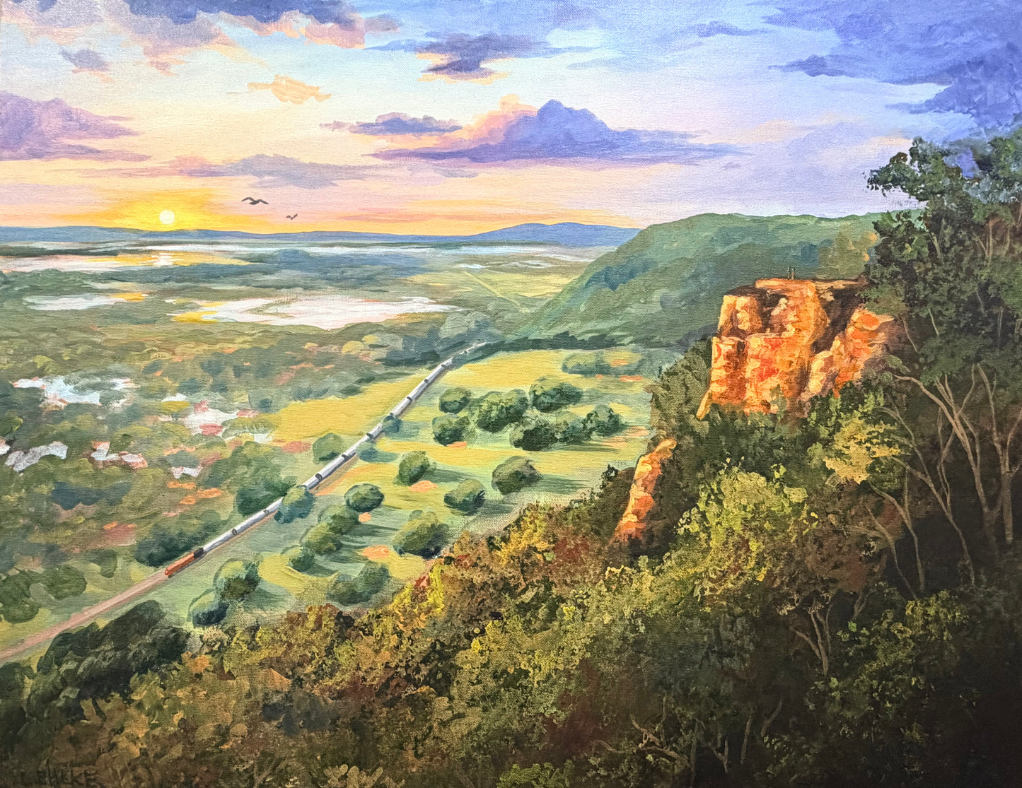 Bluff View to the Right - Acrylic Original - 22x28