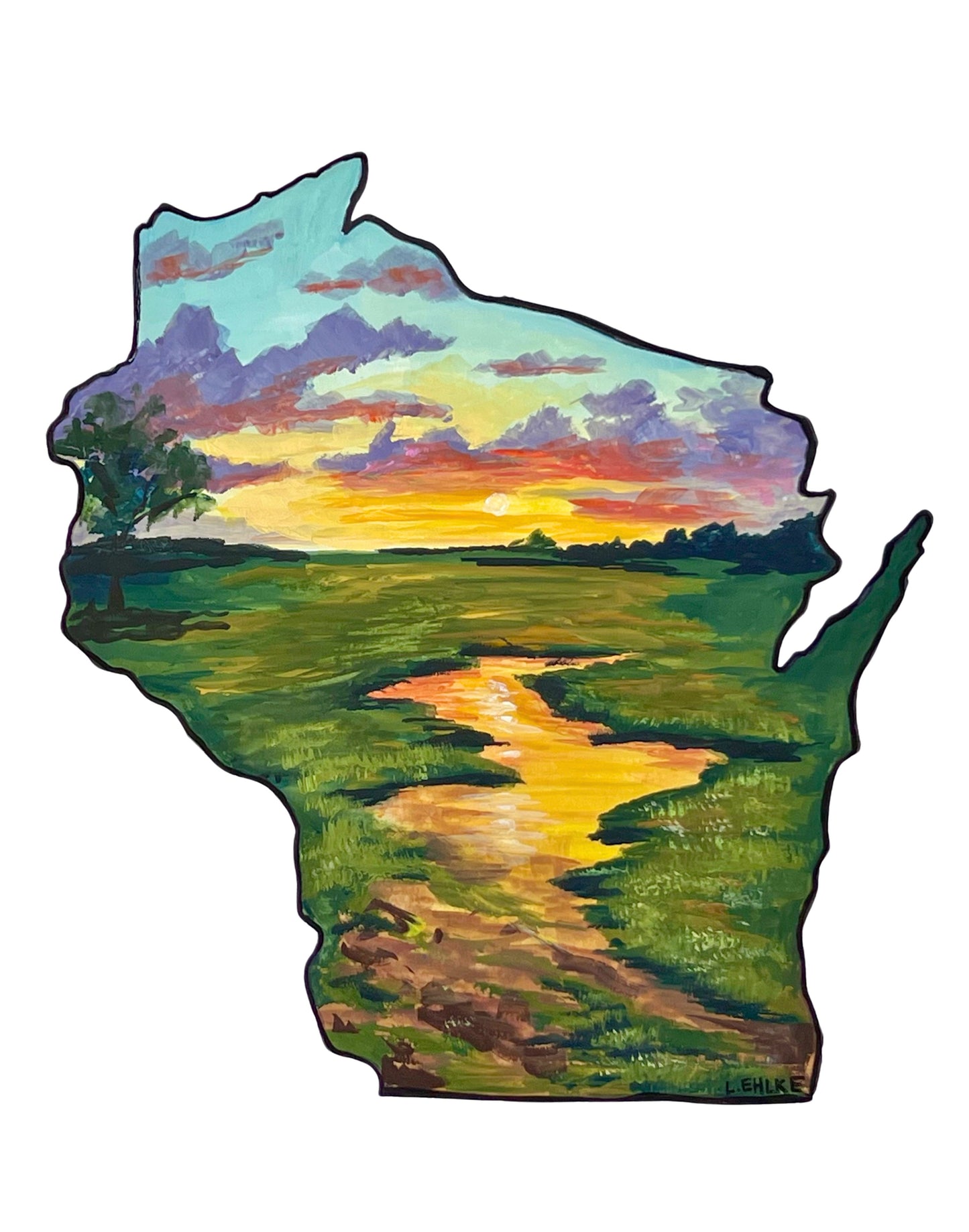 Wisconsin State Painting Print 11x14