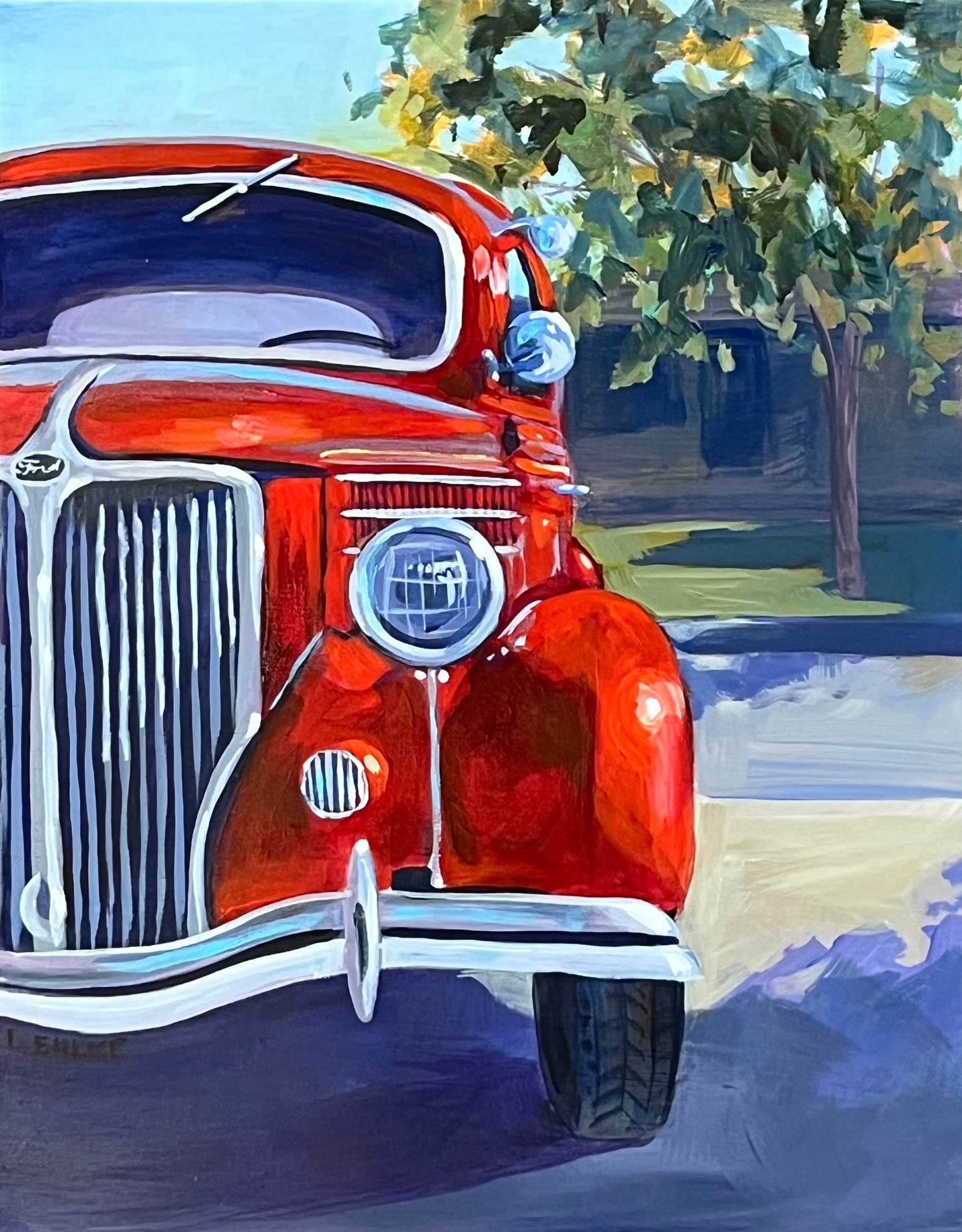 Red Truck Close Up 11x14