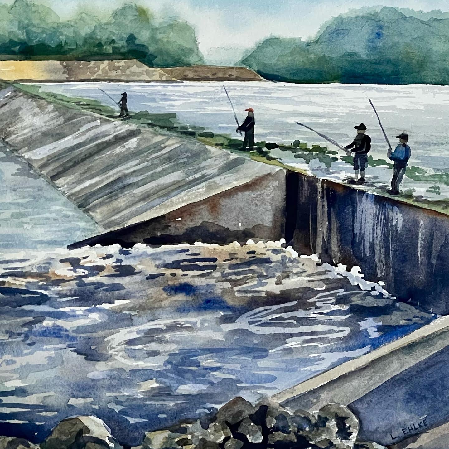 Fishing Dam - 11" X 14" Print