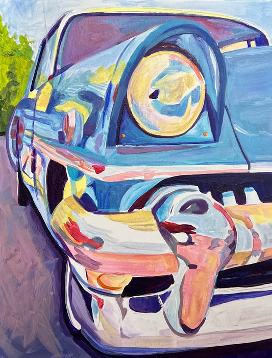 Old Car Close Up - Acrylic Original - 11x14