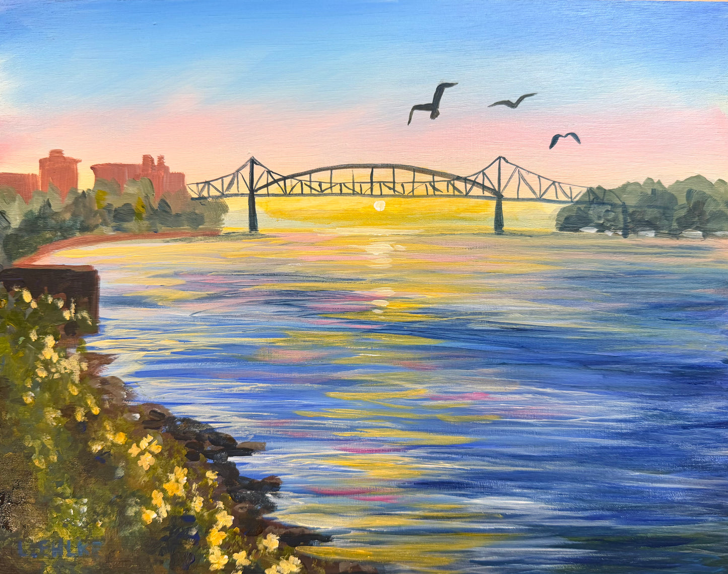 La Crosse Bridge - Acrylic Original - 11x14