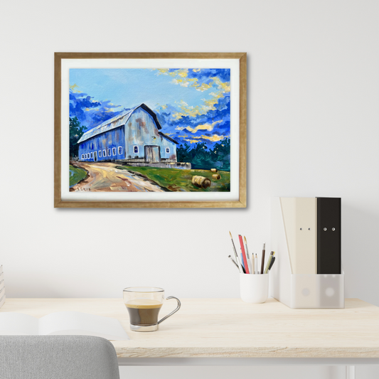 Blue Barn Acrylic - Acrylic Print