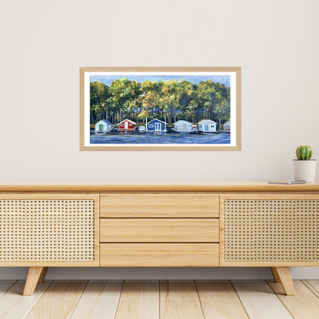 Boat Houses Acrylic - Acrylic Print
