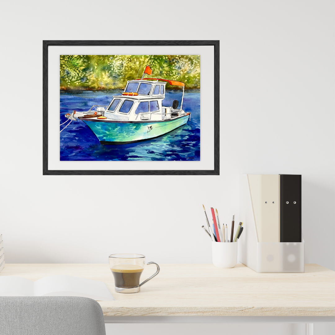 Boat from Greece - Watercolor Original - 9x12