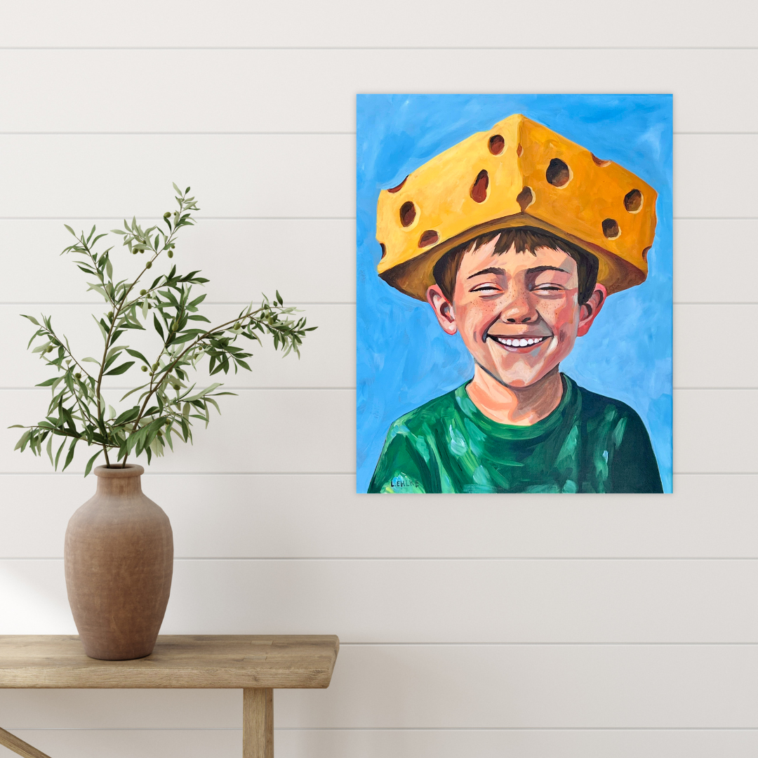 Cheese Head - Acrylic Original - 16x20