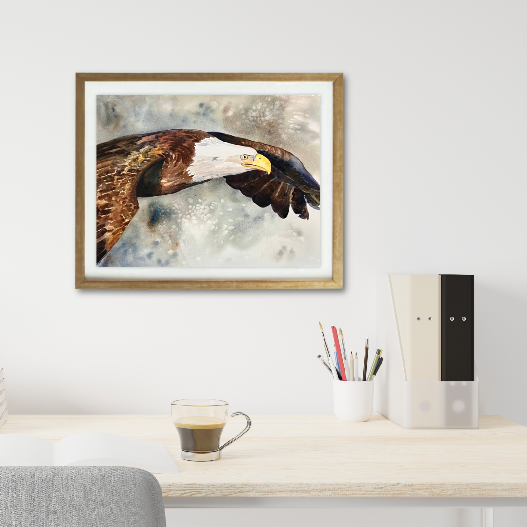 Gray Eagle - Watercolor Original - 11x14
