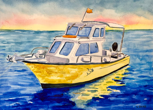 Yellow Boat 9x12
