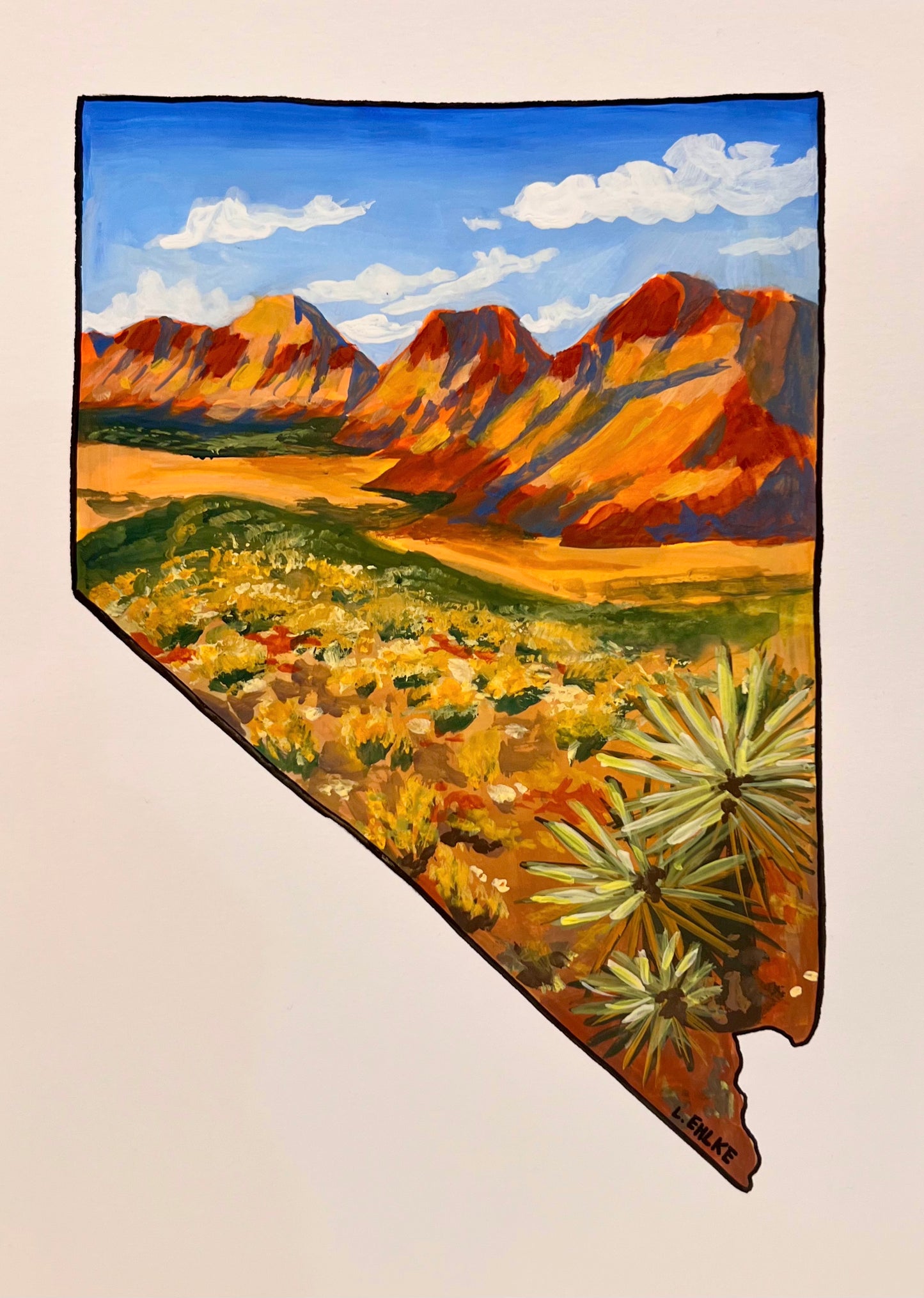 Nevada Red Rock Outline 9x12