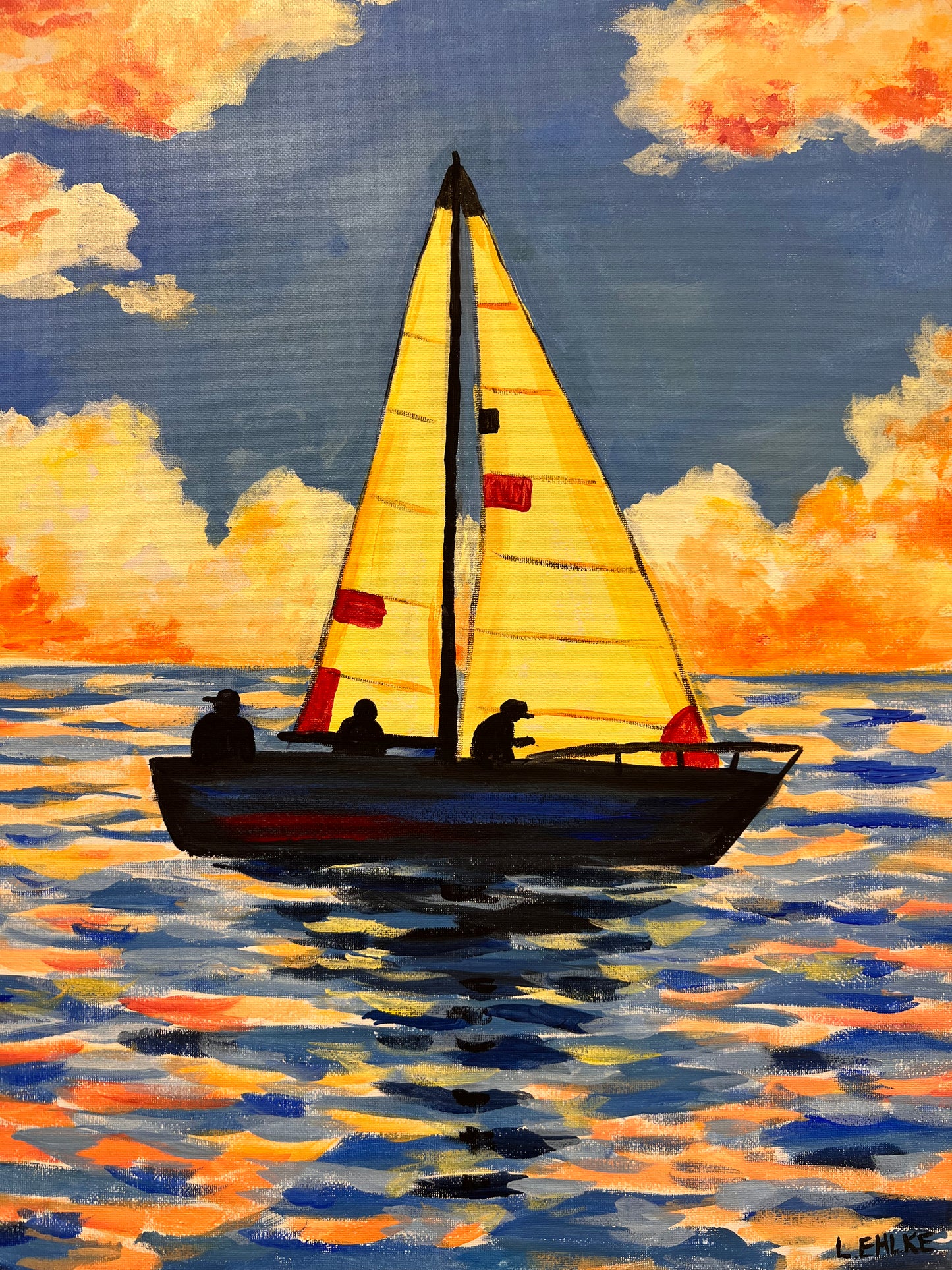 Sailboat on Canvas 16" X 20"