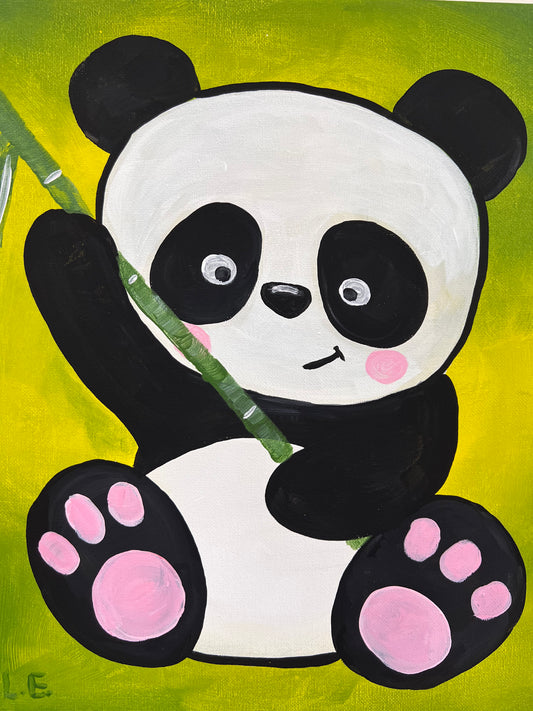 Panda on Canvas 11" X 14"