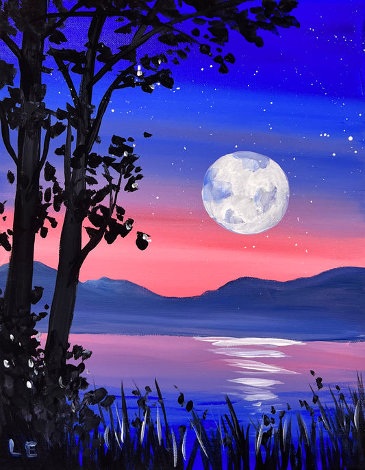 Moon Lake on Canvas 11" X 14"