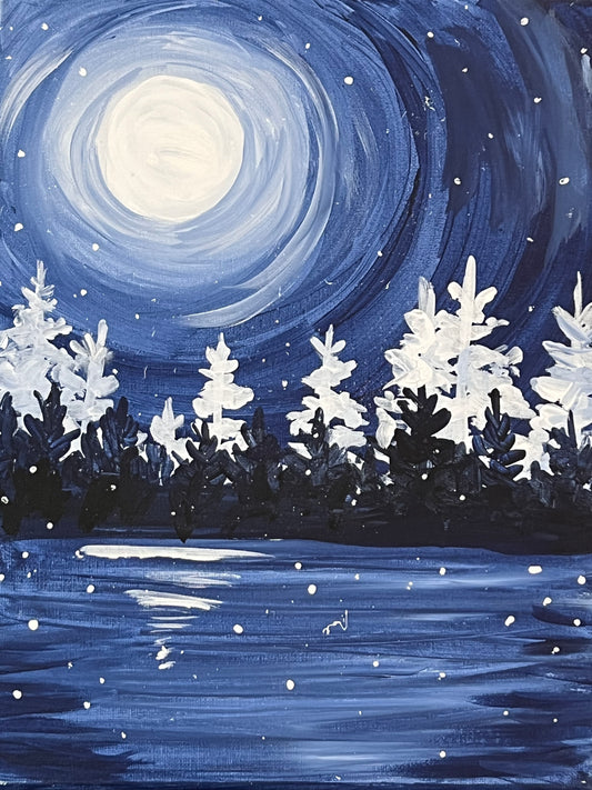 Winter Lake on Canvas 11" X 14"