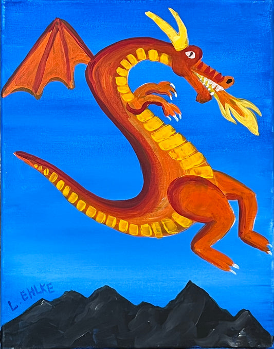Dragon on Canvas 11" X 14"