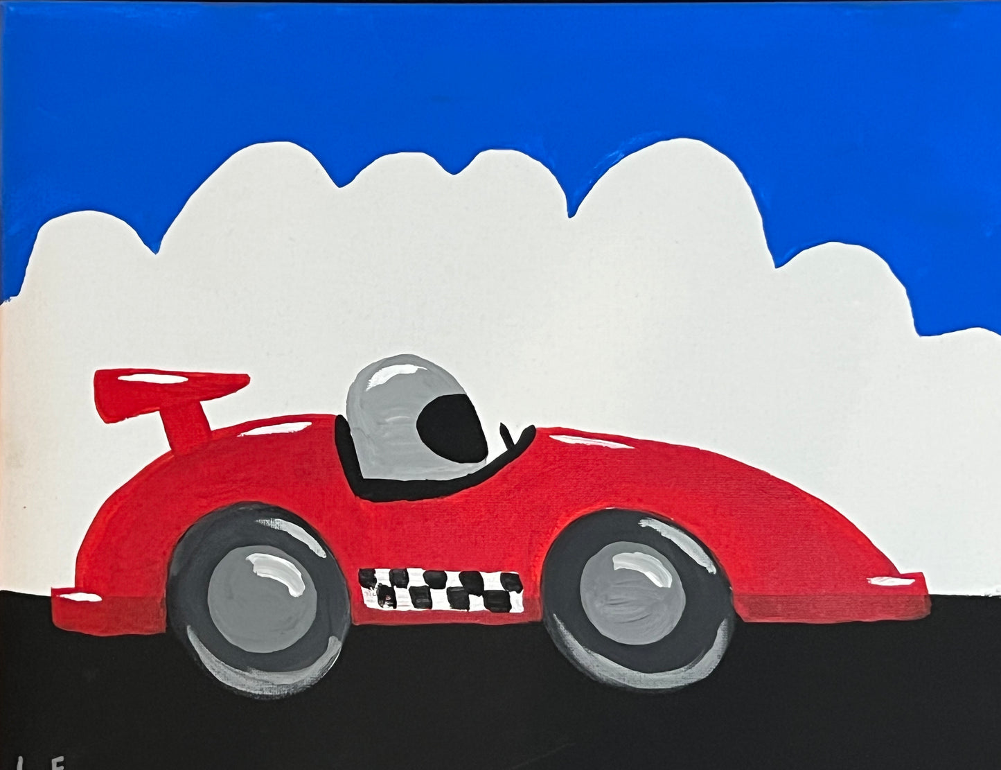 Racecar on Canvas 11" X 14"