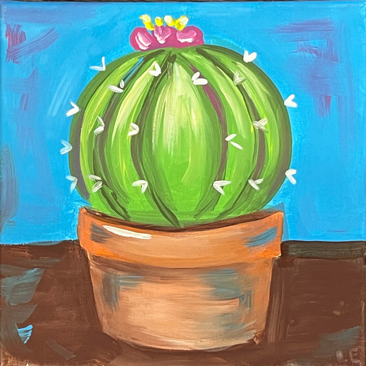 Cactus on Canvas 10" X 10"