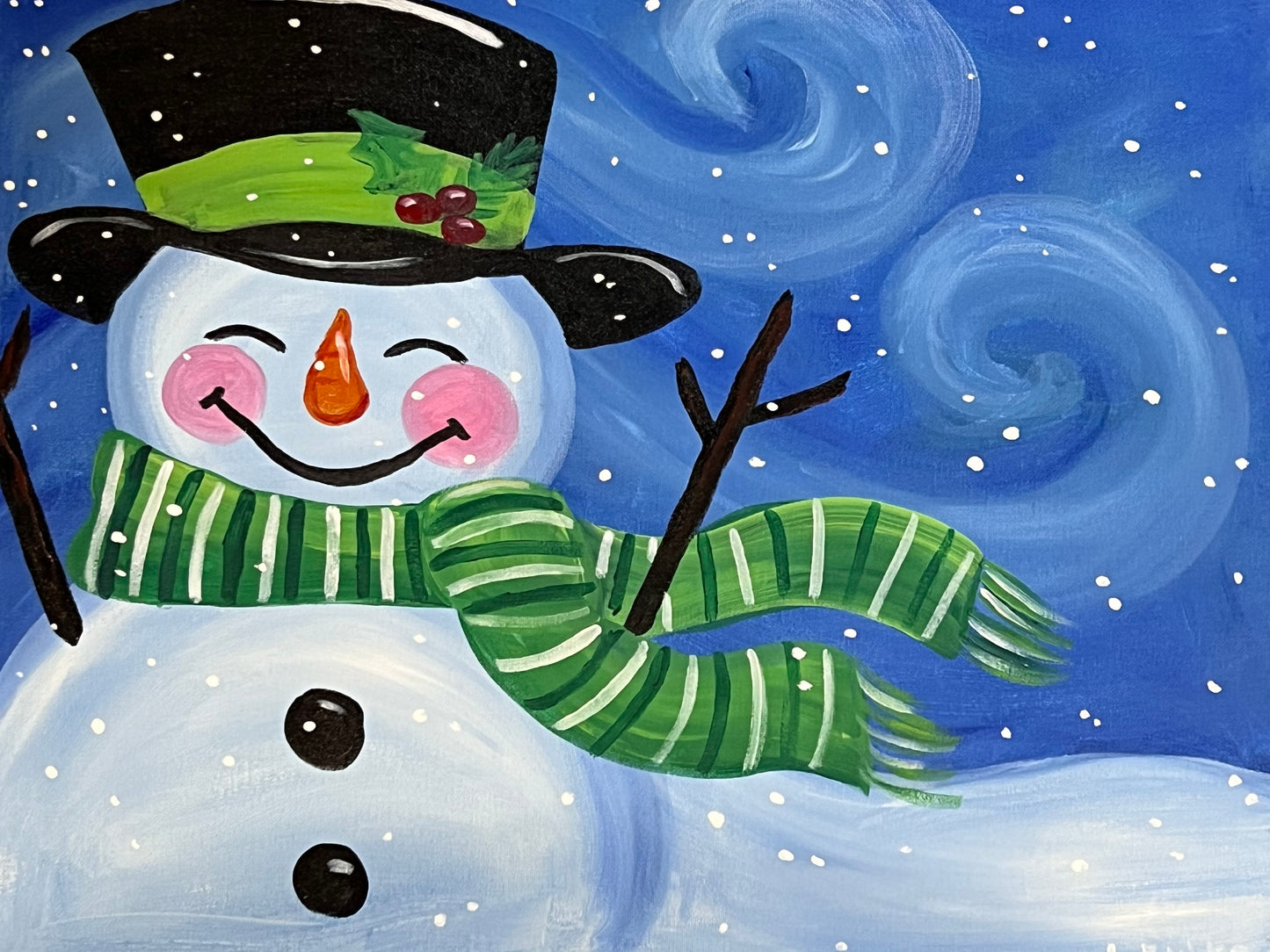 Snowman on Canvas 16" X 20" I