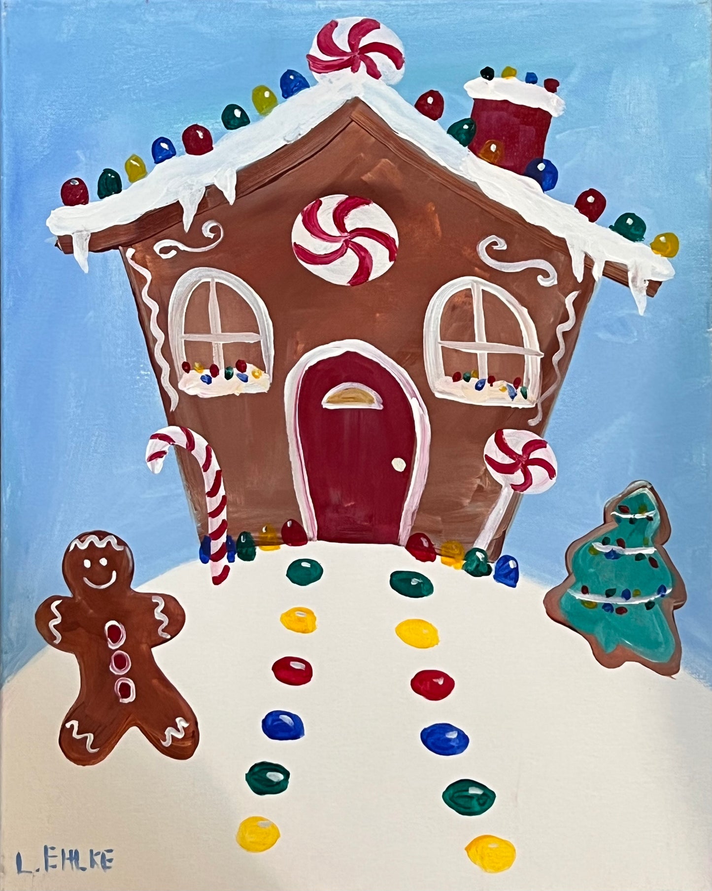 Gingerbread House on Canvas 16" X 20"