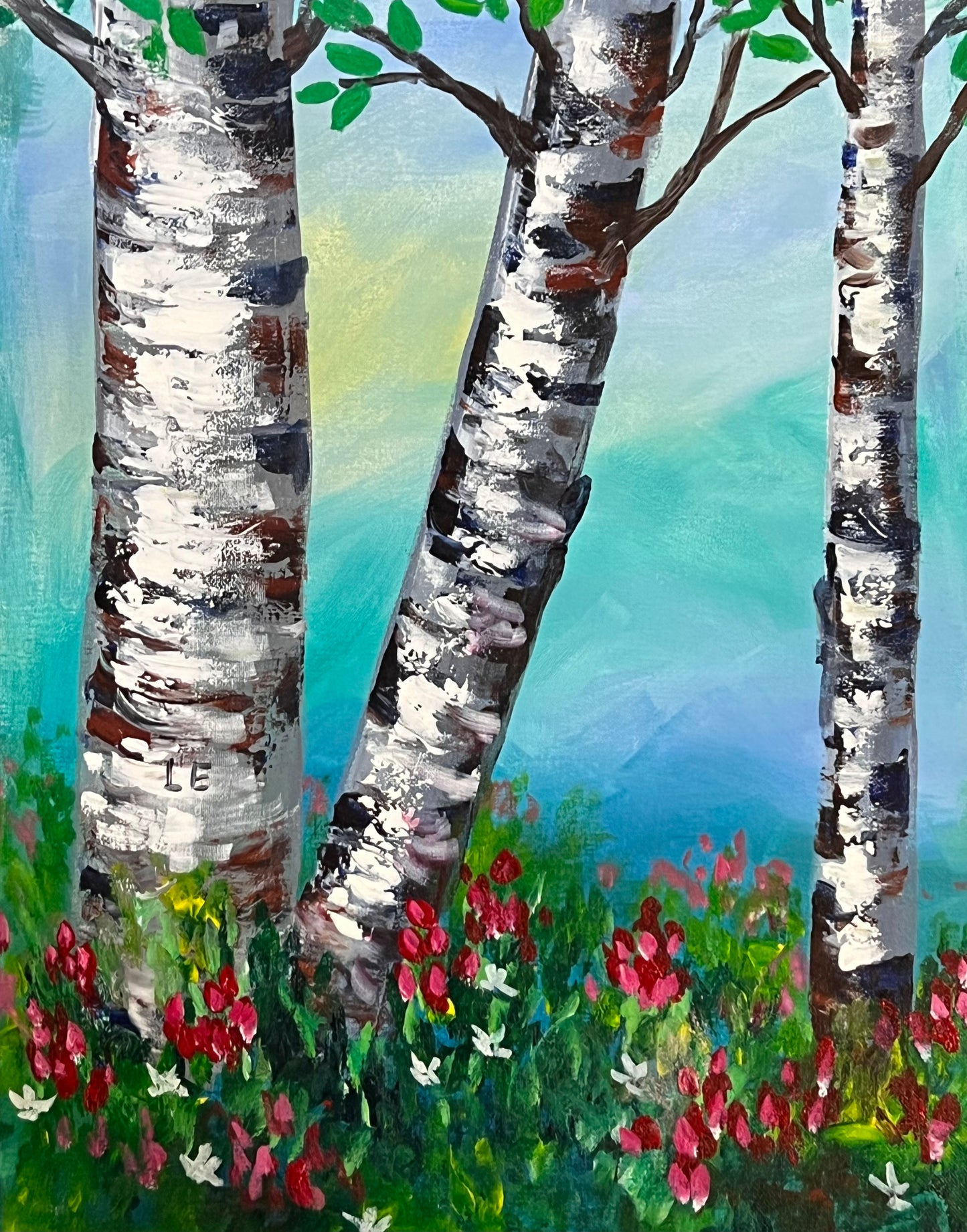 Birch Trees on Canvas 16" X 20"