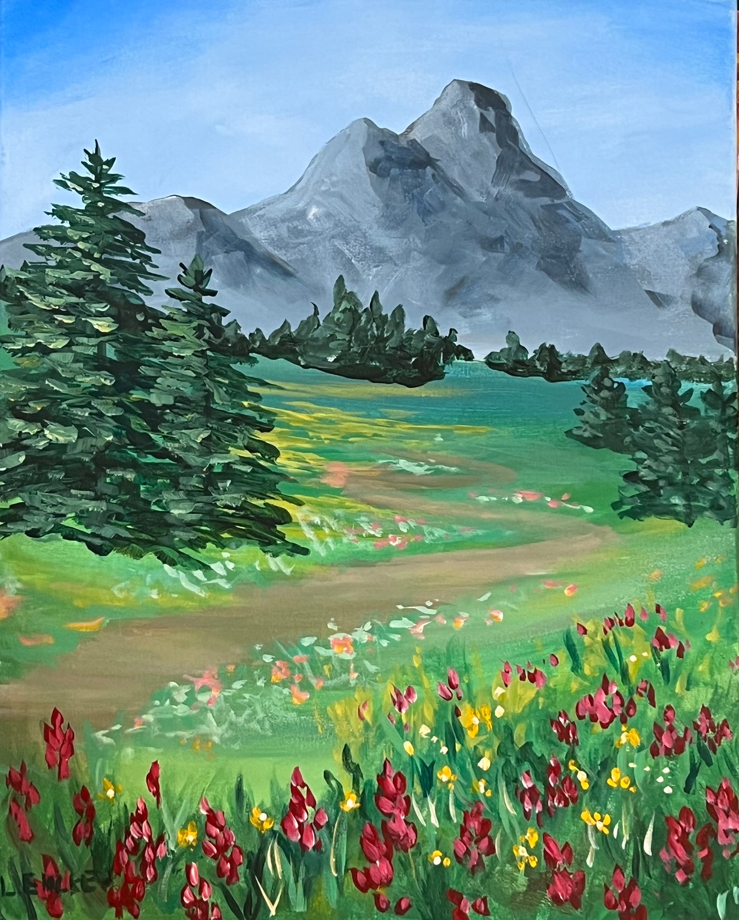 Summer Hike on Canvas 16" X 20"