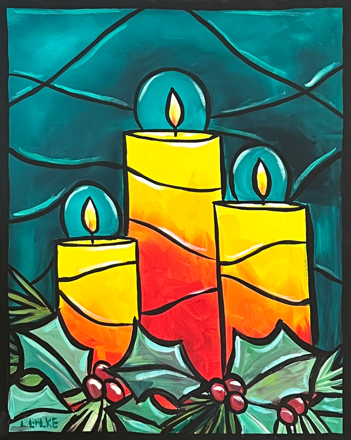 Candles on Canvas 16" X 20"