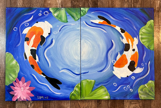 Koi Fish on Canvass (2 - 16" X 20" Canvasses)