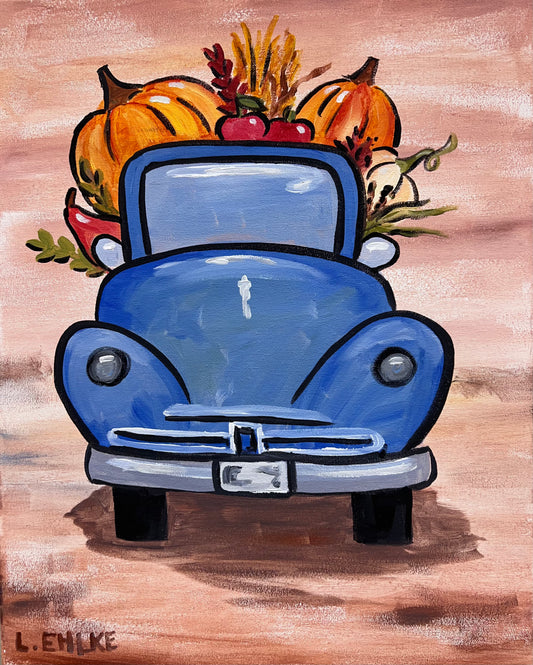 Autumn Truck on Canvas 16" X 20"