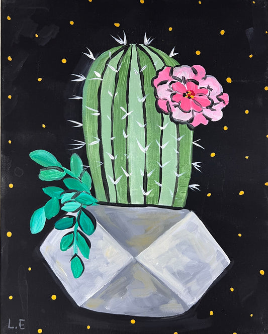 Cactus on Canvas 11" X 14"