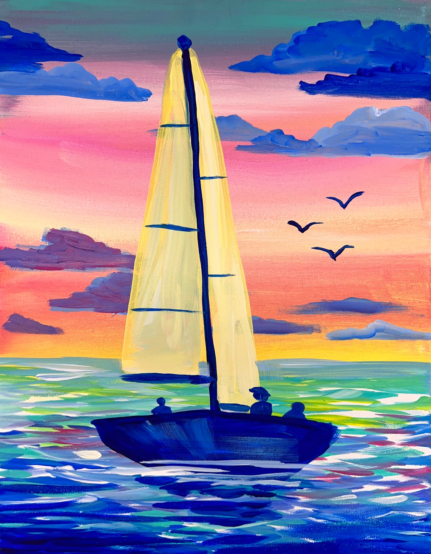 Sailboat on Canvas 11" X 14"