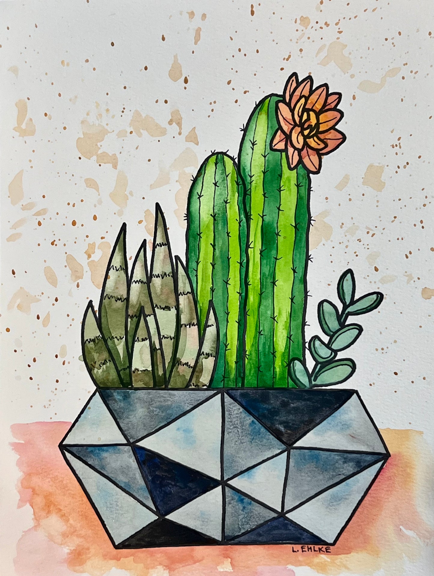 Cactus on Paper 9" X 12"