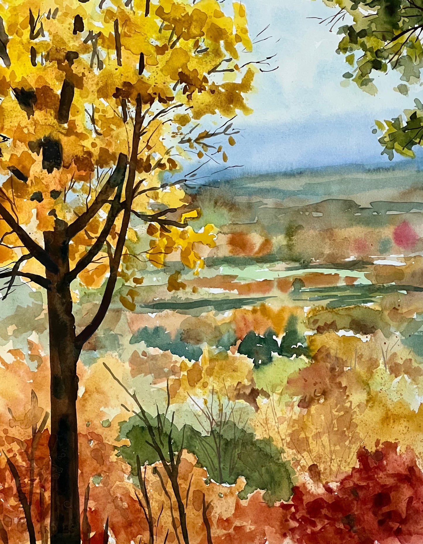 Fall Scene on Paper 11" X 14"