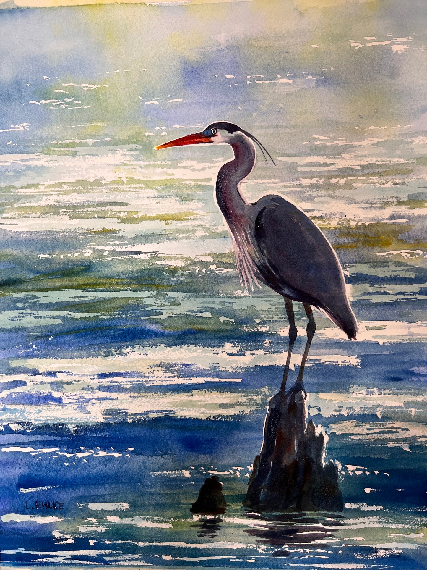 Heron - 11" X 14" Print